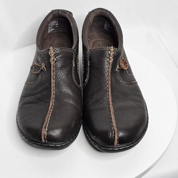 Clarks Collection Womens Brown Leather Un Loop Slip On Shoes Clogs Size 6D - Picture 5 of 8